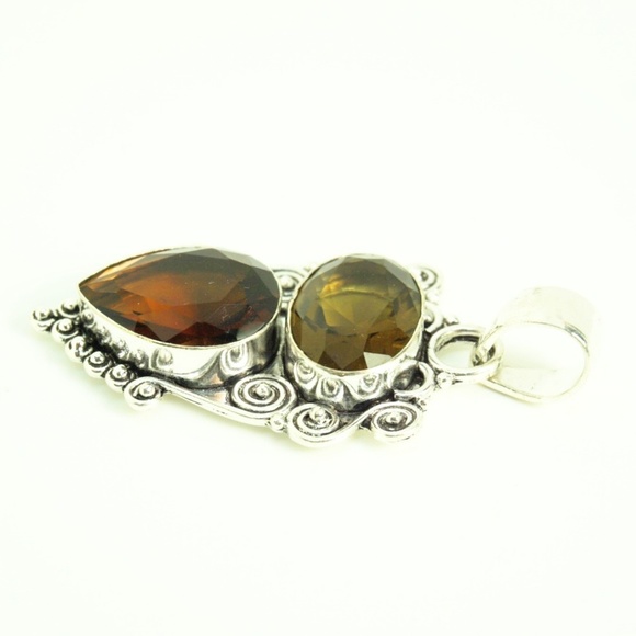 Sterling Silver .925 Smokey Topaz Pendant - Picture 3 of 5